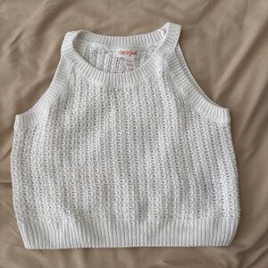 Cat & Jack Crochet Sleeveless White Top Size 4-5